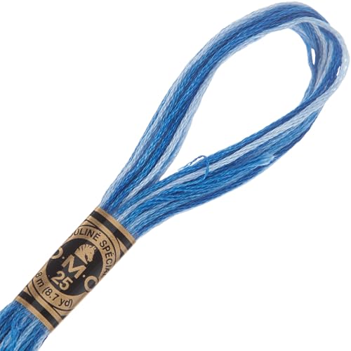 Image of Hobby Lobby DMC Cotton Embroidery Floss - 93 Variegated Cornflower Blue | Set of 12