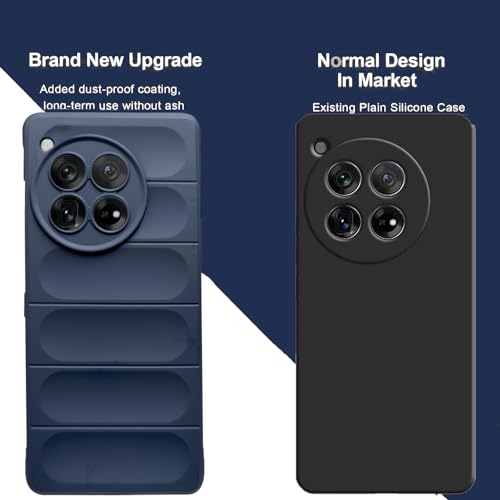 Image of A rtistque Back Cover Case for OnePlus 12R 5G | with Inner Fabric | Stylish AirBag Case | Liquid Stripe Silicone | Camera Protection | Anti Slip Grip | Oneplus 12R Back Cover - Blue