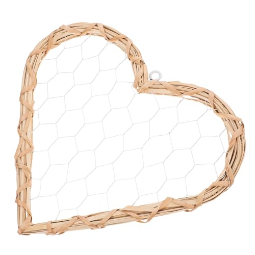 QUMIIRITY Guirlande Porte-Photos Mural en Osier Tressé Forme Cœur, Cadre Photo Flottant, Taille Petite, Décoration Bohème pour Salon et Chambre, Accessoire...