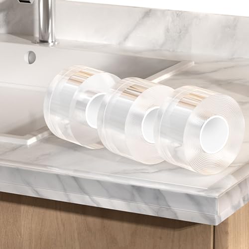 Image of 3 Pack Clear Edge Protector Strip,1.57 in x 9.84 FT,Sharp Edge Wrap Cover Tape,Self Adhesive Protective Bumper Guards for Cabinet Door Desk Glass Table Bed Furniture,Kitchen Countertop