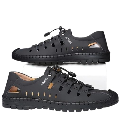 asteroid Men's Casual Outdoor Sandals with Breathable Design Slip Resistant Sole and Adjustable Bungee Lace Closure Perfect for Hiking & Walking-picture-52