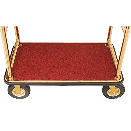 Gold Stainless Steel Bellman Cart Curved Uprights 8" Pneu. Casters, 41-1/4"L X 24"W X 75"H #TOP4