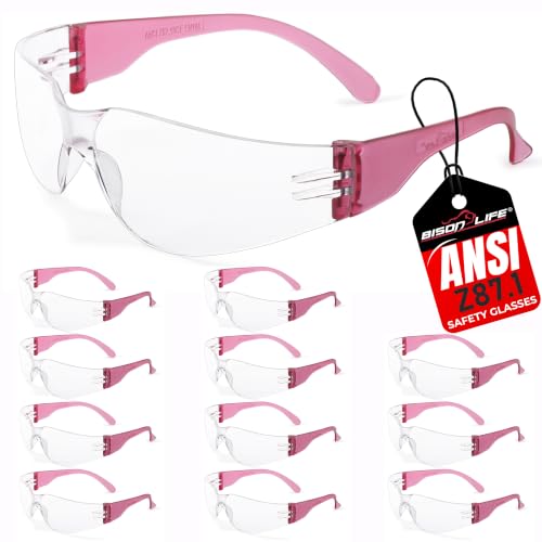 Image of BISON LIFE Clear Safety Glasses - ANSI Z87.1 Certified Scratch & Impact Resistant Eye Protection Goggles for Men & Women