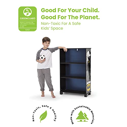 Delta Children Deluxe 3-Shelf Bookcase - Ideal For Books, Homeschooling & More, Dc Comics Batman - Greenguard Gold Certified, Decor #TOP3