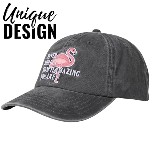 Image of InnoBeta Flamingo Gifts for Women Flamingo Lovers, Adjustable Vintage Baseball Cap Washed Cotton Embroidered Hat