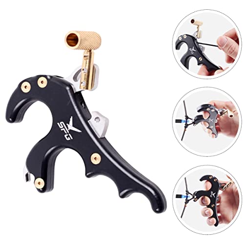 Besportble Ar Accessories Right Protector Fitting Left& Metal Trigger Guard Recurve Part Hand Archery Aid Thumb Accessory Bow Releaser Finger Compound Release For Adjustable Shooters ° Black #TOP2