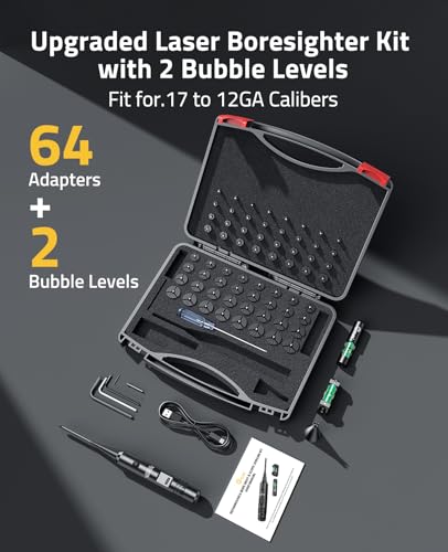 CVLIFE Rechargeable Green Laser Boresighter Scope Leveling Kit 64 Adapters - image 6