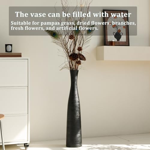 Image of Ceramic Tall Floor Vase, 29 inch Terracotta Large Decorative Vases Home Decor