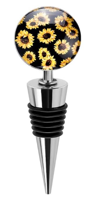 Tapones decorativos de girasol para botella de vino, tapón para botella de vino con hermoso vaso artístico, tapones para botellas de bebidas para regalos, bares, fiestas de vacaciones, bodas, tapones