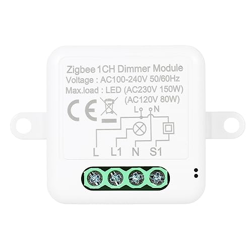 Zigbee Dimmer Switch Module App Remote Control Curtain Switch Compatible with Alexa Google Home 1 Gang Switch