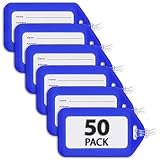 Mifflin-USA Luggage Tags (Blue, 50 PK), Bag Tag for Baggage, Suitcase Tags Bulk
