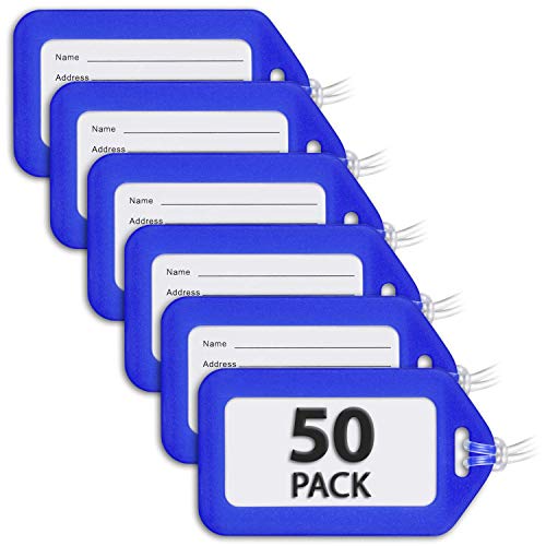 Mifflin-USA Luggage Tags (Blue, 50 PK), Bag Tag for Baggage, Suitcase Tags Bulk by MIFFLIN - Used condition - US$15.19