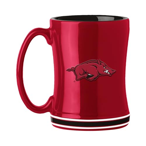 Image of Logo Brands NCAA Arkansas Razorbacks 14 oz Relief Coffee Mug - Officially Licensed Mug, Sculpted 3D Logo and Team Colors - Comfortable Handle and Glossy Finish for College Sports Fans
