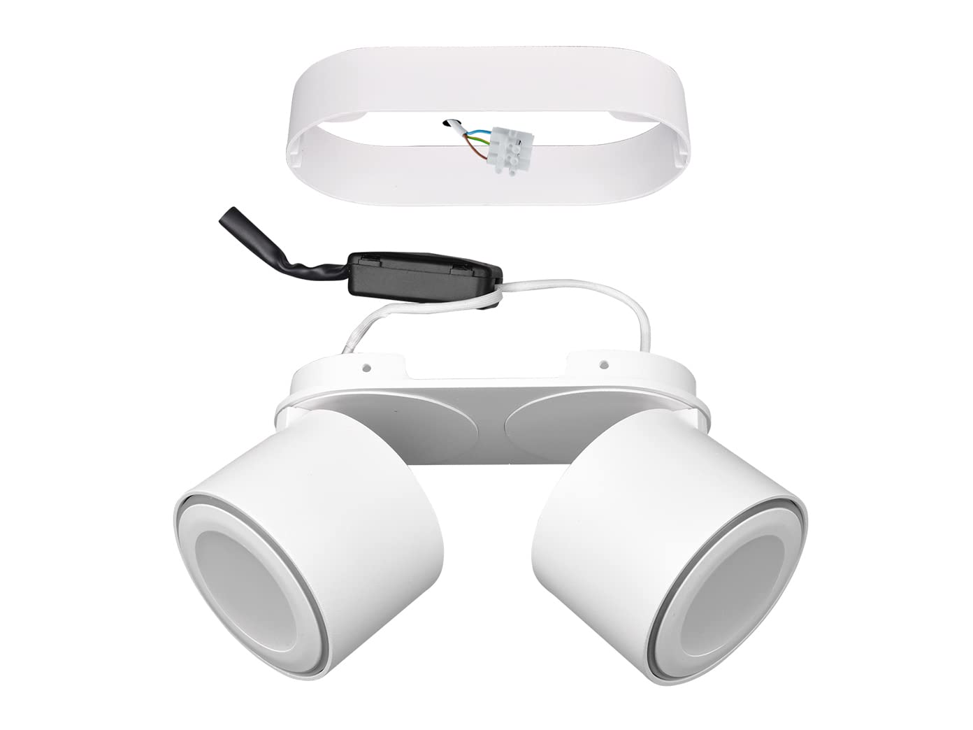 Trio Leuchten LED Deckeneinbau u. Aufbauleuchte Taurus 652910231, Metall Weiß matt, inkl. 2x 3.5 Watt + 2x 1.5 Watt LED