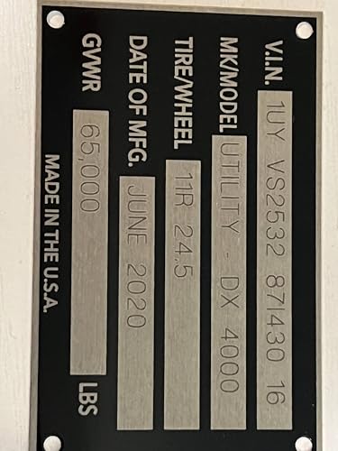 Decal USA Brand Made and Shipped in The USA NOT China! Custom Engraved with Your Specific INFO Rivets (4) Included ID Data Plate VIN Number Data TAG NAMEPLATE Plate Message Your INFO. - Thumbnail 3