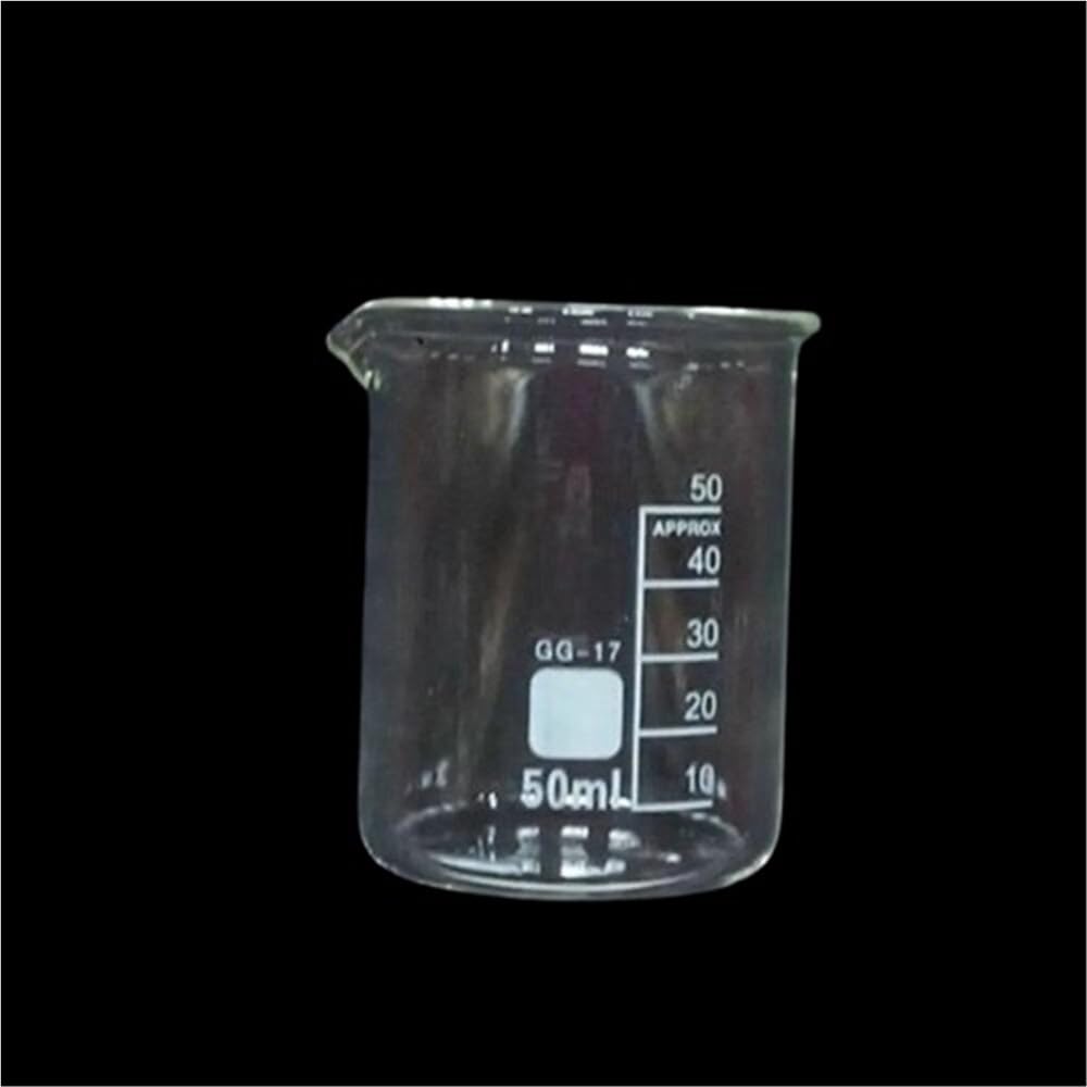 Vaso medidor Espesado de 5/10/50/100 ml, Vaso de Laboratorio, Instrumento de enseñanza de Vidrio, 1 Pieza (10) (50)