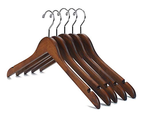 Nature Smile High Grade Lotus Wooden Hangers,10 Pack - Solid Wood Shirt Hangers,Dress