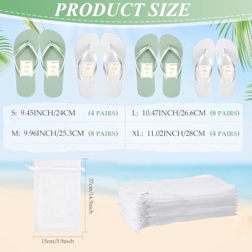 Image of Unittype Flip Flops Bulk for Wedding Guest Slippers Wedding Flip Flops with Cards Bags for Pool Beach Party