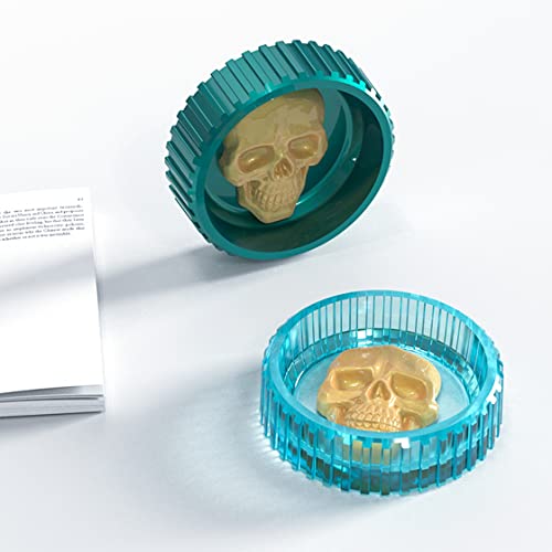 Hyzaphix EUM2311ZX Skull Ashtray Resin Molds Halloween Silicone Mold Skeletons Jewelry Storage Epoxy Molds thumb #5