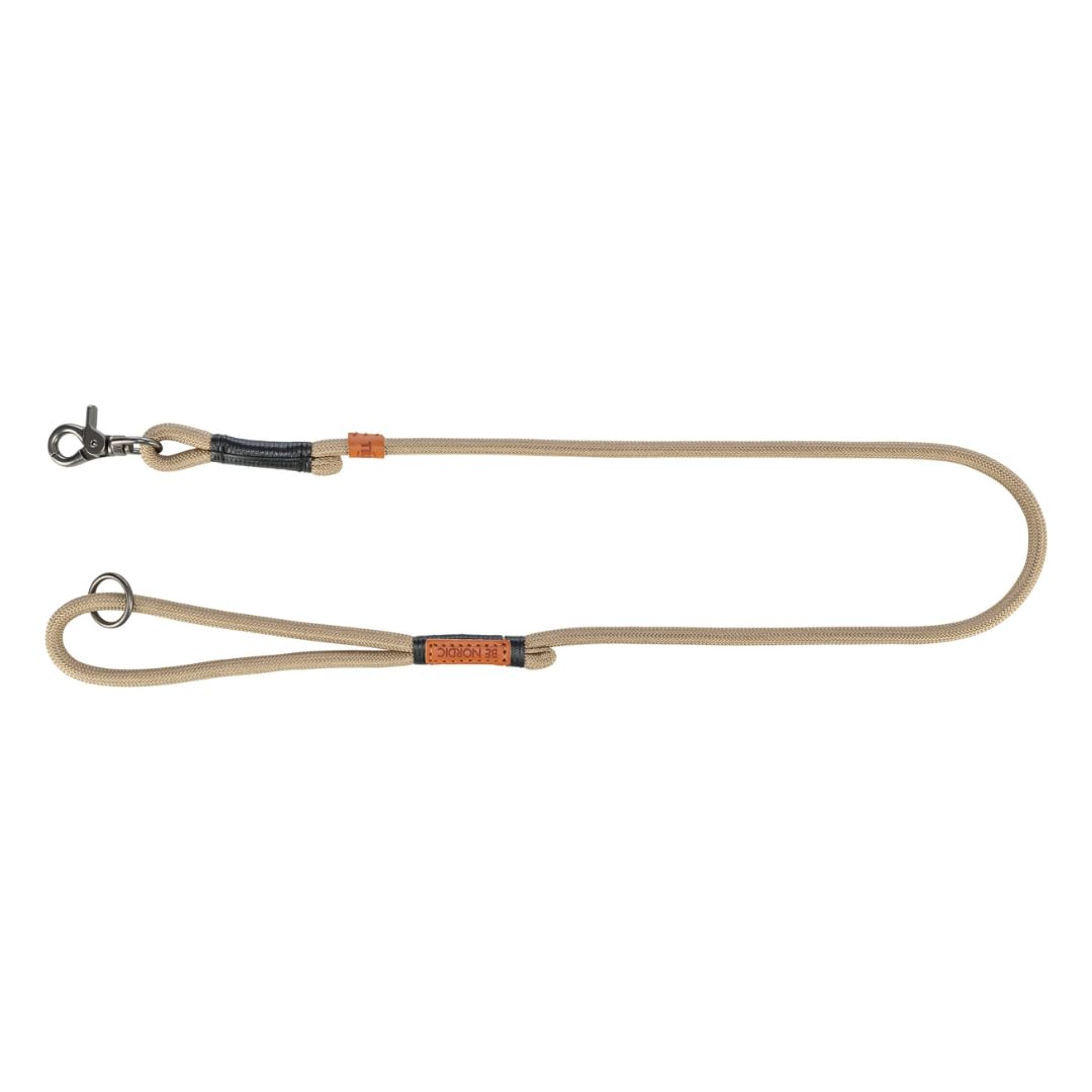 TRIXIE BE Nordic Dog Lead S-M, 1.00 m Diameter 8 mm in Sand/Black, Environmentally Friendly Dog Lead with Nordic Charm