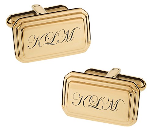 Mancornas Personalizadas Doradas con Bisel y Grabado miniatura 2