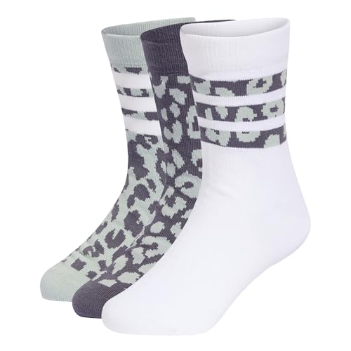 adidas Unisex Kids YOUTH GIRLS LEO 3PP SOCKS Aurora Onix/Wonder Sage/white 5-6 Years