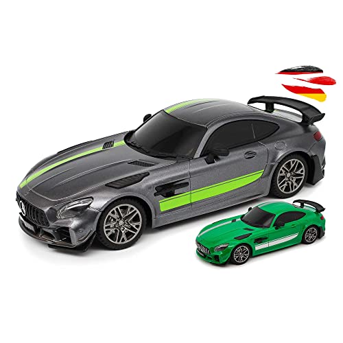 Himoto HSP Modèle réduit de voiture radiocommandée RC, compatible avec la Mercedes-Benz AMG GT Pro Edition, véhicule à l'échelle 1:24, voiture de sport avec télécommande et éclairage, Ready-to-Drive