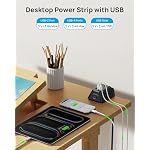 TROND Desk Clamp Power Strip with 5 AC Outlets and 3 USB Ports, Black - Image 3