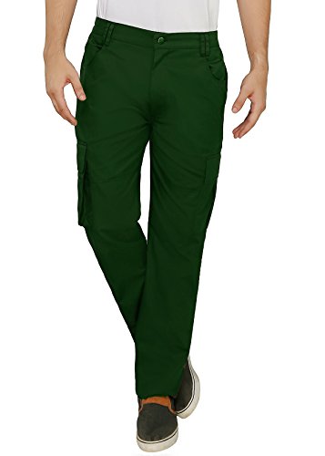 Image of ASHDAN Outdoor Solid Cargos. Regular Fit. Multi-Utility Pockets. Sturdy Polyester-Cotton Blended Cargo Trousers