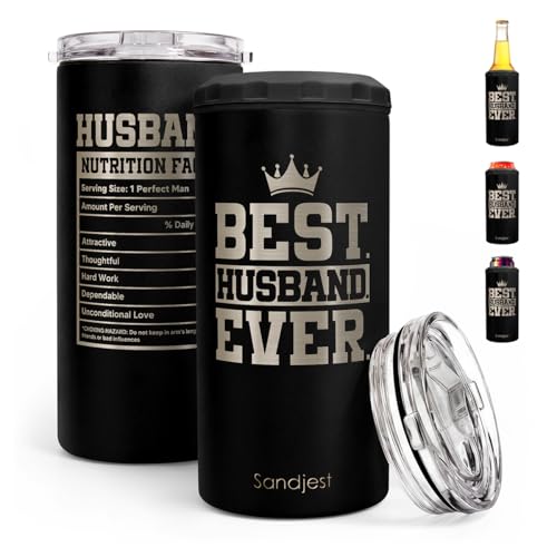 Image of Gift for Husband Can Cooler Stainless Steel 12oz, Insulated Tumbler for Men, Travel Cans Koozie, Gifts for Birthday, Christmas