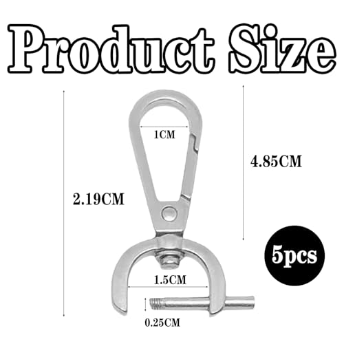 4 Stück Karabinerhaken Mit Drehgelenk,Karabinerhaken Hundeleine,Bolzenkarabiner,Wirbelkarabiner,Multifunktional Karabiner Silber,Inklusive mit Schraubendreher,Geeignet Für Die Meisten Leinen (Silber)