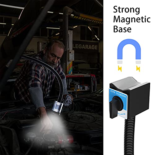 Magnetic Led Light, Led Machine Light, Magnetic gooseneck led IP66 Waterproof 900Lumens Spotlight with 500mm Gooseneck for Industrial Lathe Machine (UK Plug) - Image 5