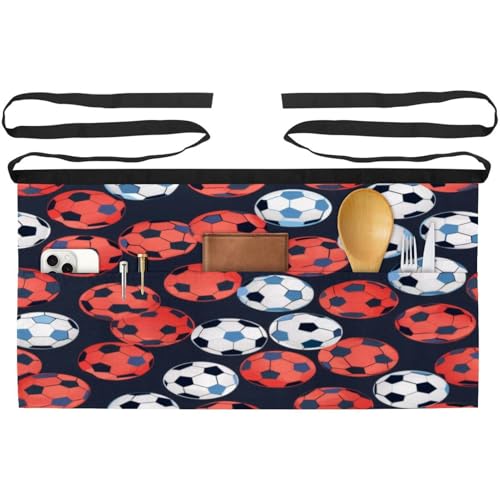 Tablier court de cuisine 3 poches anti-taches pour le nettoyage