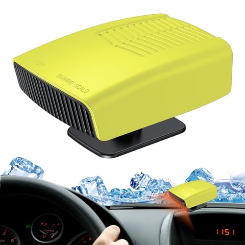 Ventilatore di riscaldamento per auto, riscaldatore portatile per auto, 150 W, ventola di riscaldamento e raffreddamento 2 in 1, riscaldamento girevole a 360 gradi, asciugatrice automatica silenziosa
