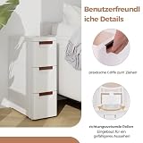 COSTWAY Wąska szafka wnękowa z rolkami, regał wnękowy 20 cm szerokości, wózek wnękowy z 3 szufladami, wózek łazienkowy do łazienki, klasy, studia i salonu, biały, 42 x 19 x 57 cm