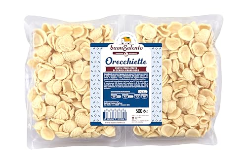 Buon Salento – Orecchiette Pugliesi Pasta Fresca Artigianale 500g – Classiche, Integrali e di Semola – Pasta Tipica del Salento Made in Italy (500 GR, Orechiette Semola Grano Duro)