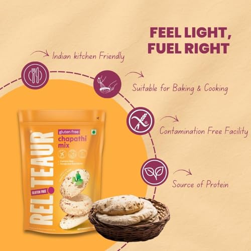 Image of Reliteaur Gluten Free | Wheat Free | Maida Free | Chapathi Mix (1kg)|Celiac Friendly| Ragi And Amaranth |Iron, Protein & Calcium rich for Soft Chapathis | AOECS Certified (Pack Of 2)