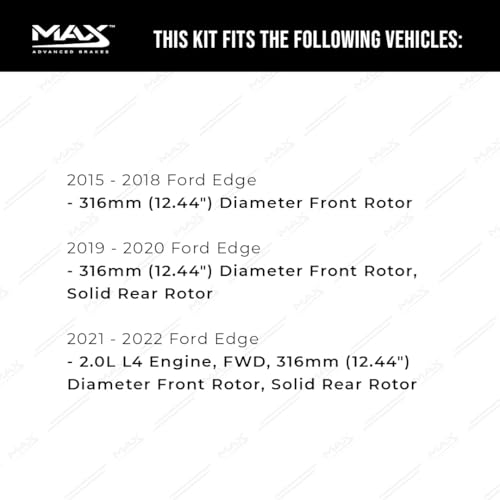 Image of Max Advanced Brakes Front & Rear Brake Kit For Ford Edge