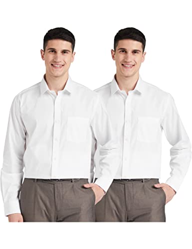 Amazon Brand – Symbol Men’S Solid Regular Shirt (Ss18-Smfs-229 And White 38)