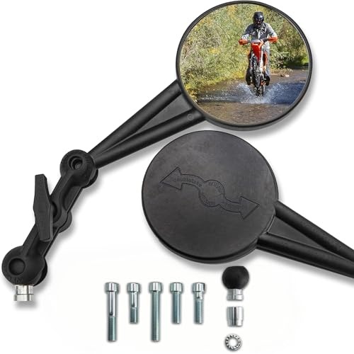 Doubletake Enduro 3.5 Mirror Kit Universal Fit Folding Motorcycle Mirrors Guaranteed for Life.