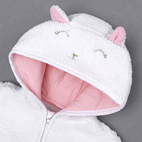 Toddler Girls Fleece Hooded Jacket Long Sleeve Zipper Bunny Ear Coat Fall Winter Warm Outwear with Pocket3
