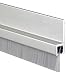 Pemko Door Bottom Sweep, Clear Anodized Aluminum with 0.375" Gray Nylon Brush insert, 0.25"W x 2.25" H x 48" L
