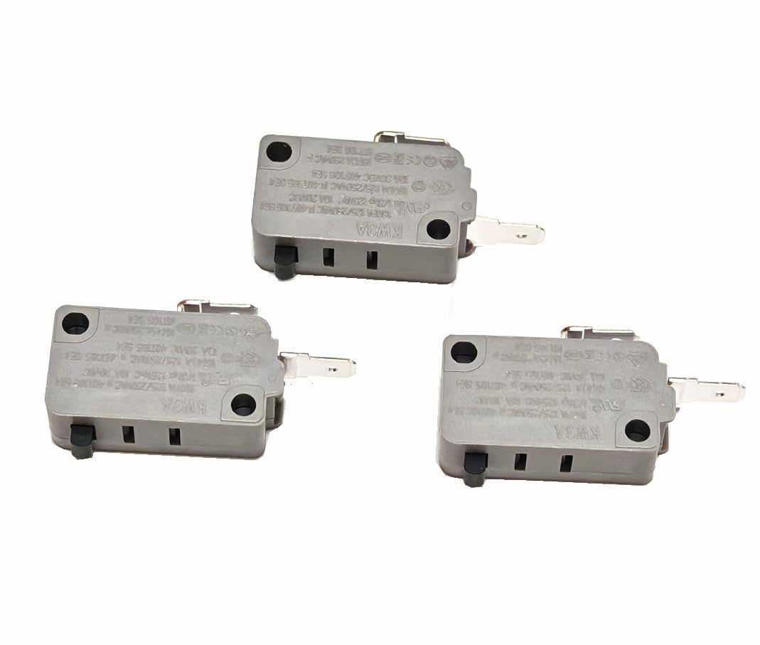KW3A Suitable for Microwave Oven Door Switch 16A 125/250V Door Interlock Replacement Parts (2 Normally Open and 1 Normally Close)（ 3 PCS）
