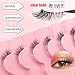 Lecerent Half Lashes with Clear Band, 10mm Natural Look Cat-Eye Lashes Flu-ffy Wispy 3D Curly Eyelashes, that Look Like Extensions Accent Lashes Faux Mink False Eyelashes 7 Pairs Pack(CZ-3D04), black