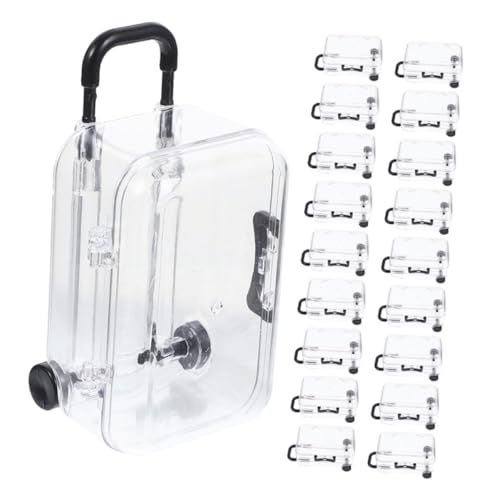 Amosfun 24個透明ミニスーツケースパーティーフェーバーボックス かわいい