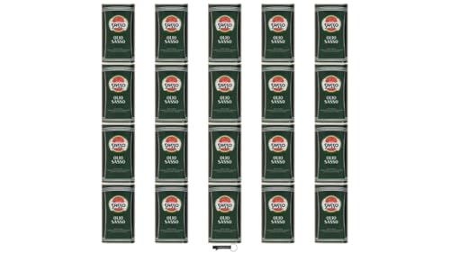Sasso Olio Extra Vergine d'Oliva 100% Italiano, Set 20 Bottiglie da 500 ML, con Portachiavi italy shop service