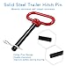Bonsicoky Tractor Towing Hitch Pin and Clip, 1/2 x 3-5/8 Inch Trailer Gate Pin for Towing Tractor, RV, Truck, Boat, Car - Red Handle