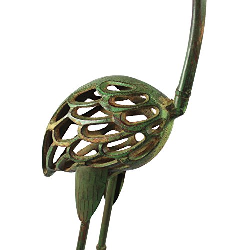 Seraphic Cast Iron Metal Crane/Heron Bird Garden Sculptures Statues For Indoor Or Outdoor Lawn Decor, Antique Green, Set Of 2 #TOP5