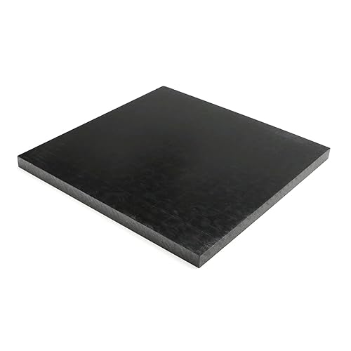 Othmro Hoja de plástico POM negra de 0.39 x 7.87 x 7.87 pulgadas, 1 unidad, lámina de plástico rígido imprimible y duradero, materiales de bricolaje