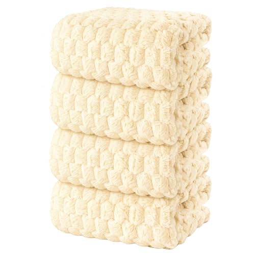 meishiqi 4 Pack Microfiber Bath Towels Large Super Absorbent Quick Dry Plush and Fluffy 27.5 x 55 Luxury Towel Set for Bathroom Spa Gym Travel - Yellow